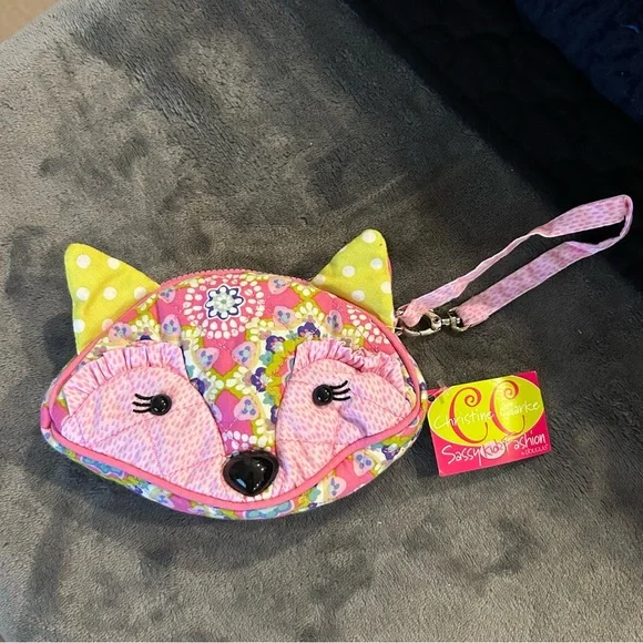 Kids Fox Wristlet - Pink and Yellow - Picture 1 of 3